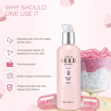 The Face Shop Chia Seed Hydro Toner, Pack Of 160 Ml, Liquid